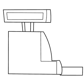 Cashier cash black and white clipart