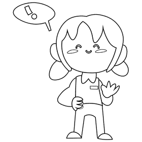 Cashier black and white clipart