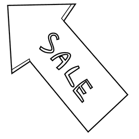 Cashier sale black and white clipart