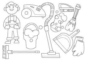 Cleaner black and white vector