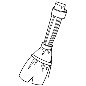 Cleaner broom black and white clipart