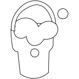 Cleaner bucket black and white clipart