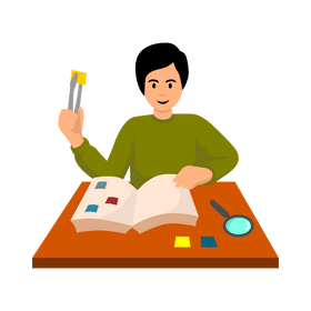 Stamp collecting clipart