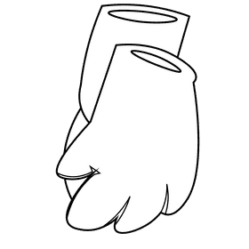 Cleaner gloves black and white clipart