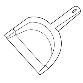 Cleaner scoop black and white clipart