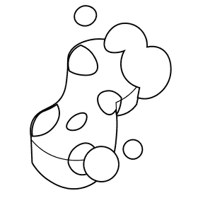 Cleaner sponge black and white clipart