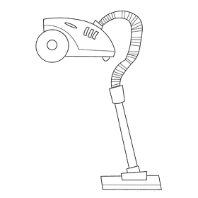 Cleaner vacuum cleaner black and white clipart