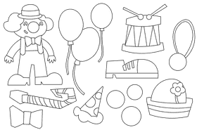 Clown black and white vector