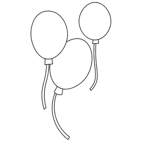 Clown balloons black and white clipart