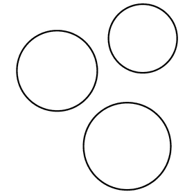 Clown balls black and white clipart