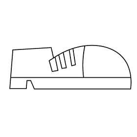 Clown boot black and white clipart