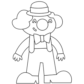 Clown black and white clipart