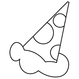 Clown cone black and white clipart