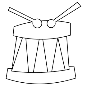 Clown drum black and white clipart