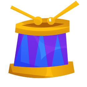 Clown drum clipart