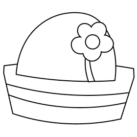 Clown hat black and white clipart