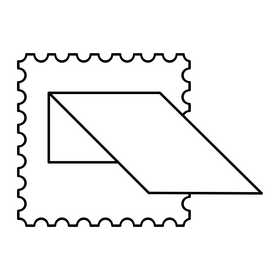 Stamp hinge drawing black and white clipart