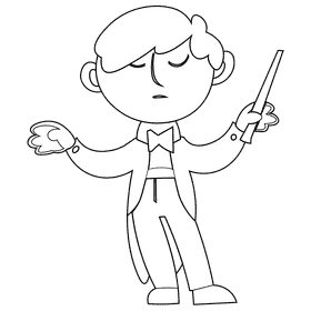 Conductor black and white clipart