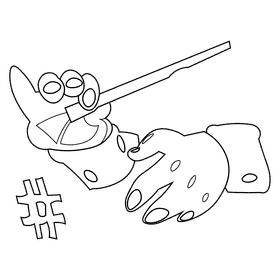 Conductor hands black and white clipart