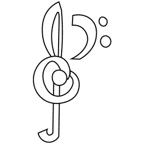 Conductor note black and white clipart