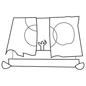 Conductor scene black and white clipart