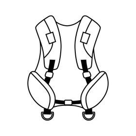 Diving buoyancy compensator drawing black and white clipart