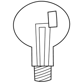 Electrician lamp black and white clipart