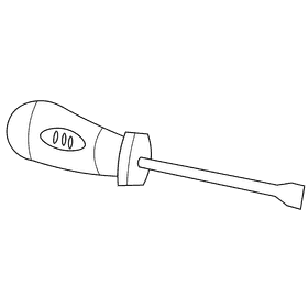 Electrician screwdriver black and white clipart