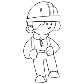 Engineer black and white clipart