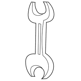 Engineer key black and white clipart