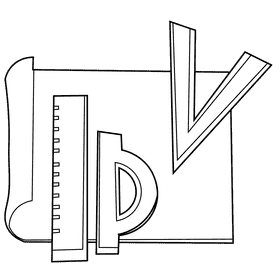 Engineer plan black and white clipart