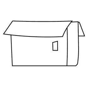 Factory worker box black and white clipart