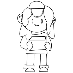 Factory worker black and white clipart