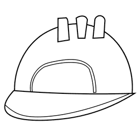 Factory worker helmet black and white clipart