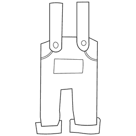 Factory worker pants black and white clipart