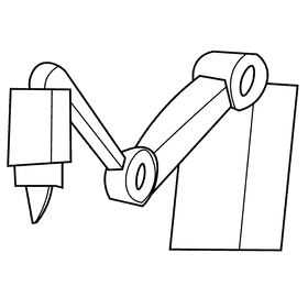 Factory worker tool black and white clipart