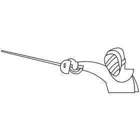 Fencing attack black and white clipart