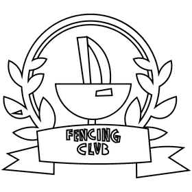 Fencing emblem black and white clipart
