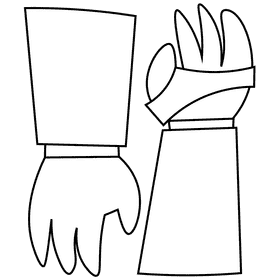 Fencing gloves black and white clipart