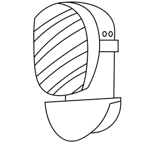 Fencing mask black and white clipart