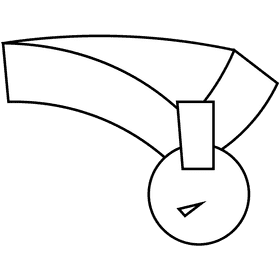 Fencing medal black and white clipart