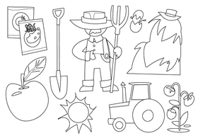 Farmer black and white vector