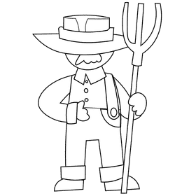 Farmer black and white clipart