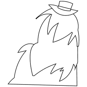 Farmer hay black and white clipart