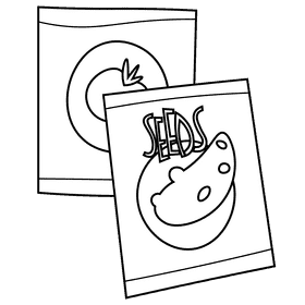 Farmer seeds black and white clipart