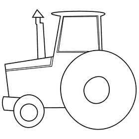 Farmer tractor black and white clipart