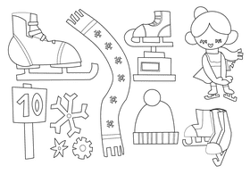 Figure skater black and white vector