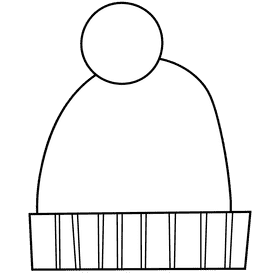 Figure skater hat black and white clipart