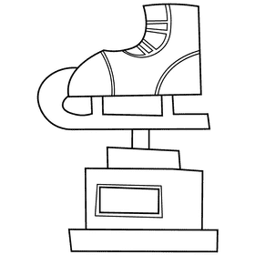 Figure skater reward black and white clipart