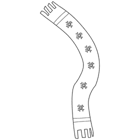 Figure skater scarf black and white clipart